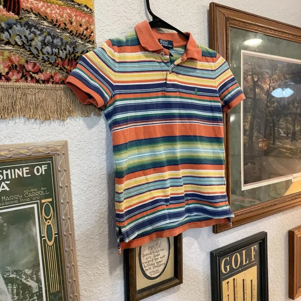 Polo Ralph Lauren Shirt Aztec Southwestern Western Striped‎ Kids Size Medium (7)